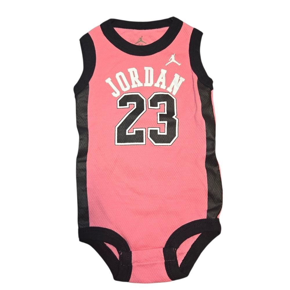Jordan Nwot Pink One Piece Snap Crotch Baby Girls Bodysuit Size 0-6 Months